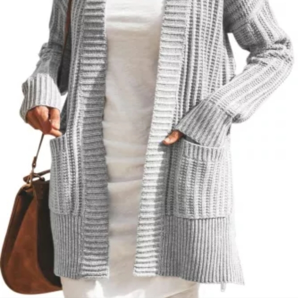 NEW light gray shawl collar cardigan💖clearance drop - Picture 5 of 12